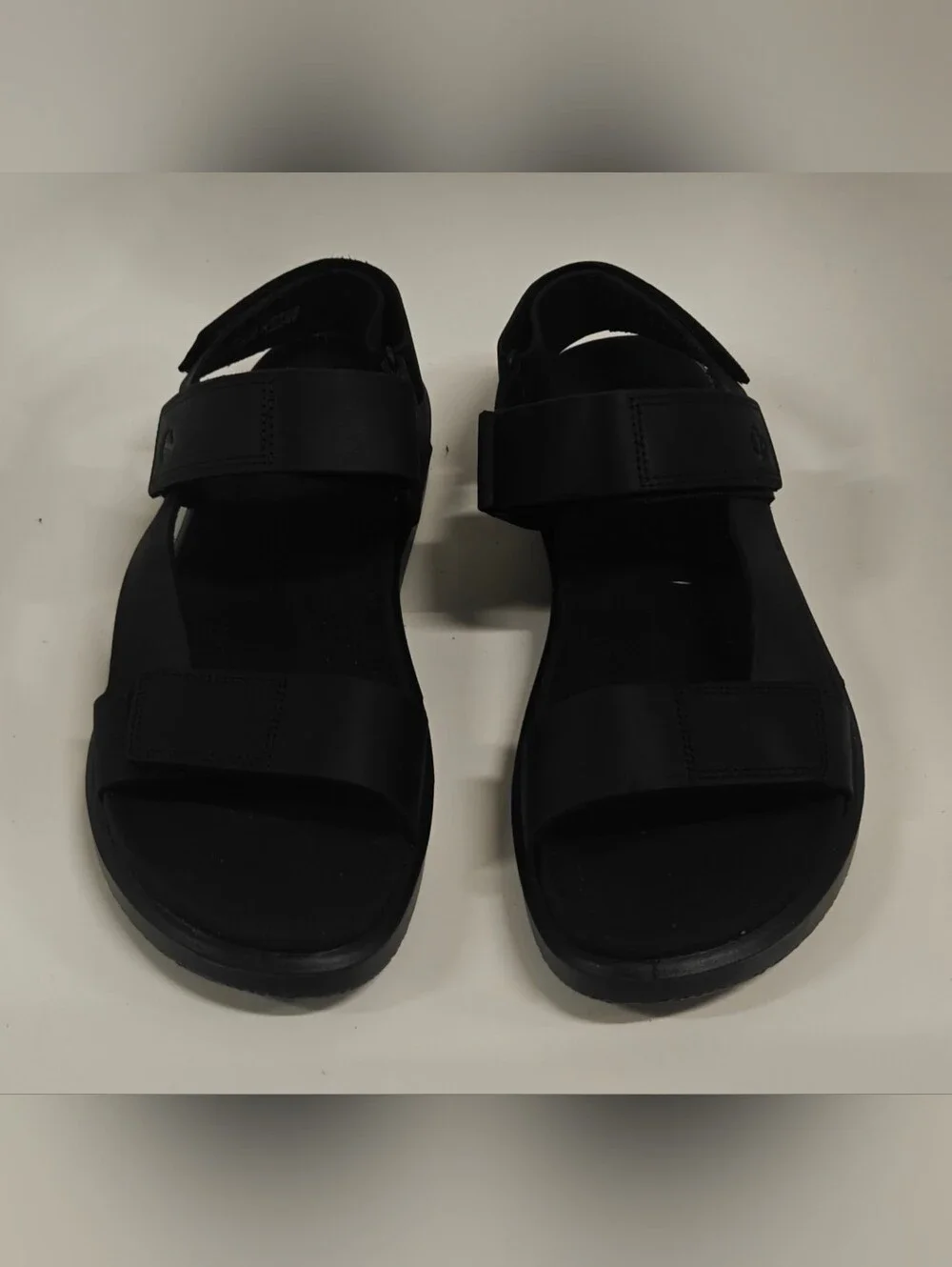 ECCO Flowt Men’s Black Leather Sandals EU 44 US 10–10.5 Comfort Slides